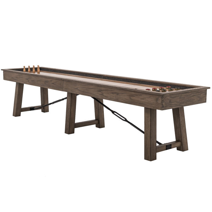 Plank & Hide Isaac Shuffleboard Table with Free Bowling Pin Set and Free White Glove Delivery & Installation