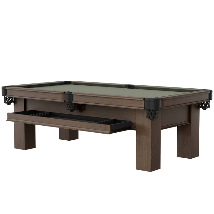 Plank & Hide Elias Wood Pool Table with Drawer (Size 8') with Free Accessory Kit and Free White Glove Delivery & Installation