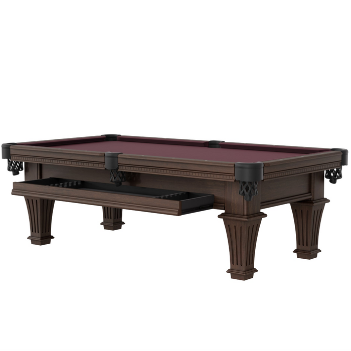 Plank & Hide Talbot Wood Pool Table with Drawer (Size 8') with Free Accessory Kit and Free Delivery & Installation