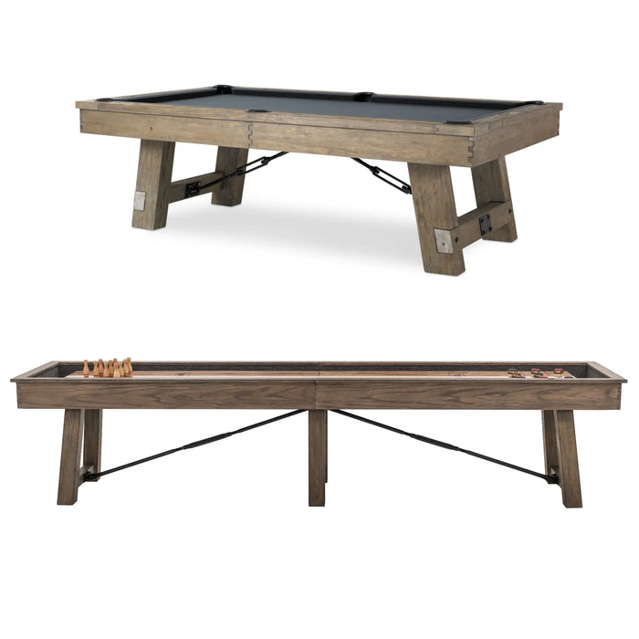 Plank & Hide Isaac Pool Table & Shuffleboard with Free Accessories and Free Delivery & Installation