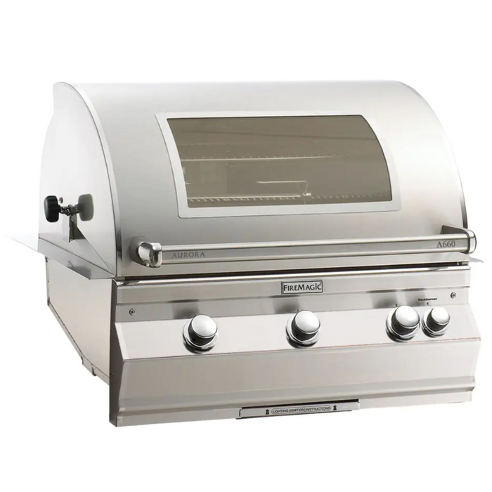 Fire Magic Aurora A660i 30" Built-in Outdoor Grill with Magic View Window, Rotisserie & Analog Thermometer - A660I-8EA-W