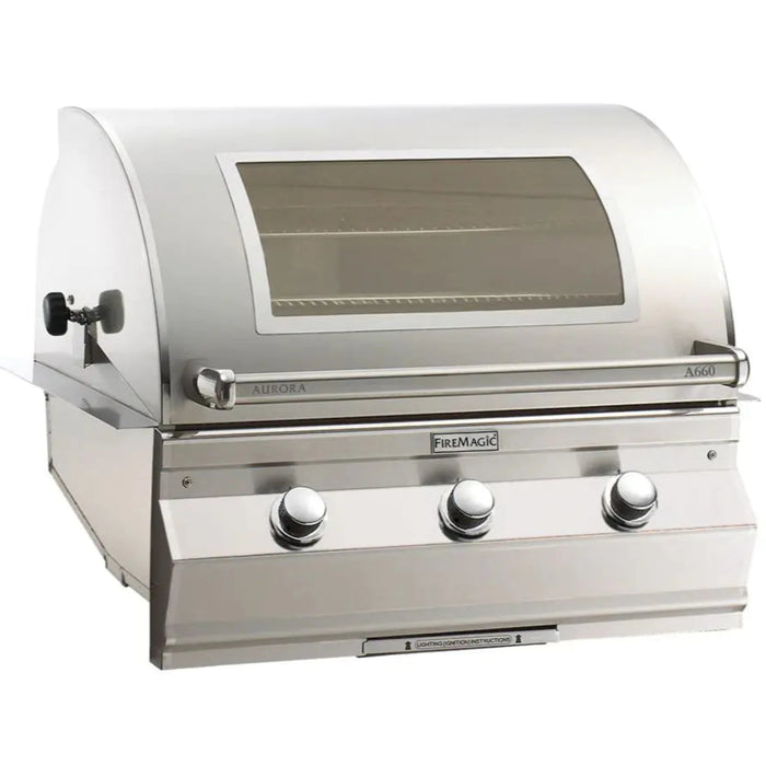 Fire Magic Aurora A660i 30" Built-in Outdoor Grill with Magic View Window, Rotisserie & Analog Thermometer - A660I-7EA-W