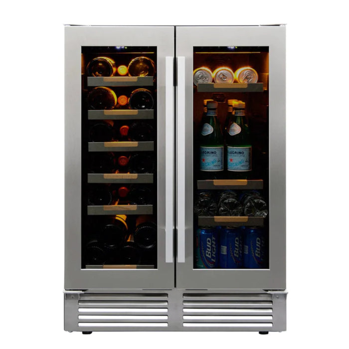 Avanti 24" ELITE Series Built-In and Freestanding Side by Side Dual Zone Wine and Beverage Cooler with 19 Bottle and 56 Can Capacity WBE1956Z3S