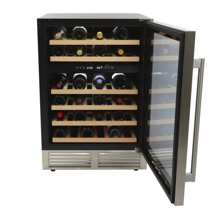 Avanti 24" DESIGNER Series Built-In and Freestanding Dual Zone Wine Cooler with 46 Bottle Capacity WCD46DZ3S