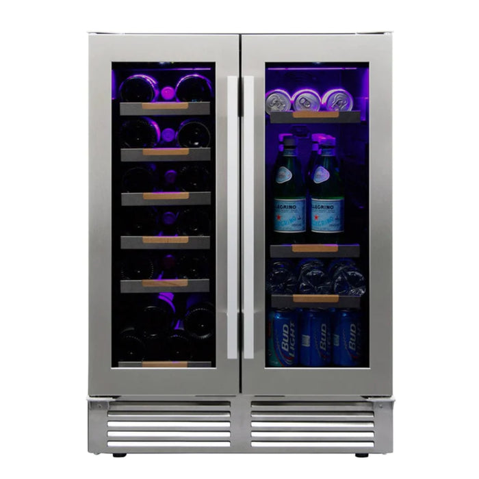 Avanti 24" ELITE Series Built-In and Freestanding Side by Side Dual Zone Wine and Beverage Cooler with 19 Bottle and 56 Can Capacity WBE1956Z3S