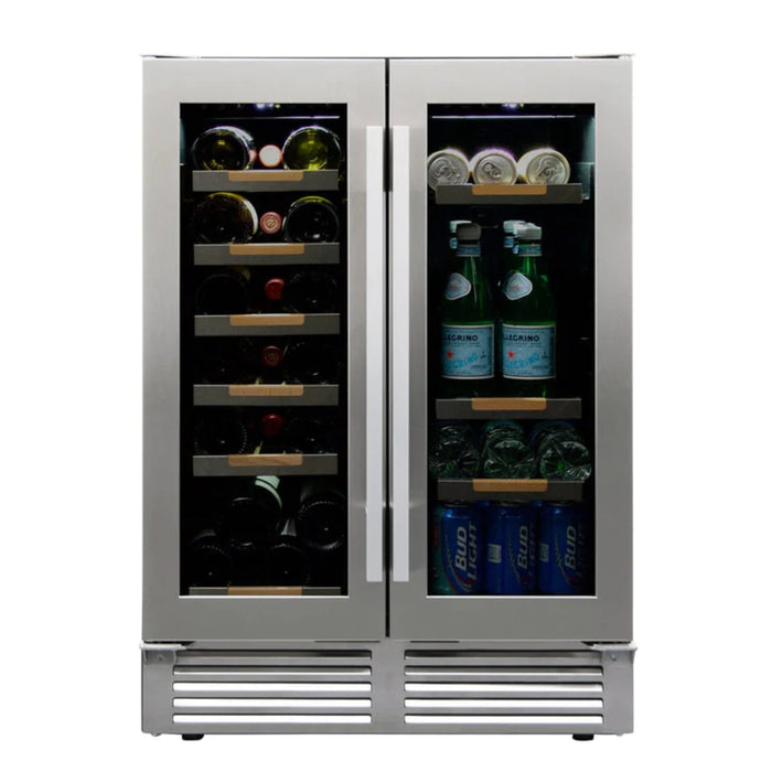 Avanti 24" ELITE Series Built-In and Freestanding Side by Side Dual Zone Wine and Beverage Cooler with 19 Bottle and 56 Can Capacity WBE1956Z3S