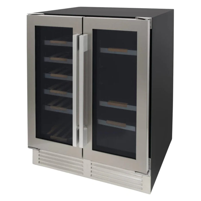 Avanti 24" ELITE Series Built-In and Freestanding Side by Side Dual Zone Wine and Beverage Cooler with 19 Bottle and 56 Can Capacity WBE1956Z3S