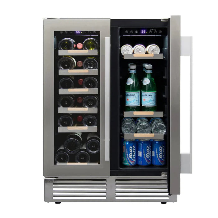 Avanti 24" ELITE Series Built-In and Freestanding Side by Side Dual Zone Wine and Beverage Cooler with 19 Bottle and 56 Can Capacity WBE1956Z3S