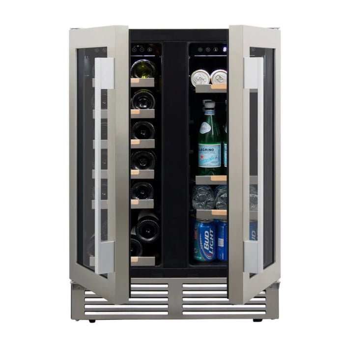 Avanti 24" ELITE Series Built-In and Freestanding Side by Side Dual Zone Wine and Beverage Cooler with 19 Bottle and 56 Can Capacity WBE1956Z3S