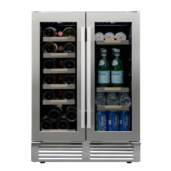 Avanti 24" ELITE Series Built-In and Freestanding Side by Side Dual Zone Wine and Beverage Cooler with 19 Bottle and 56 Can Capacity WBE1956Z3S