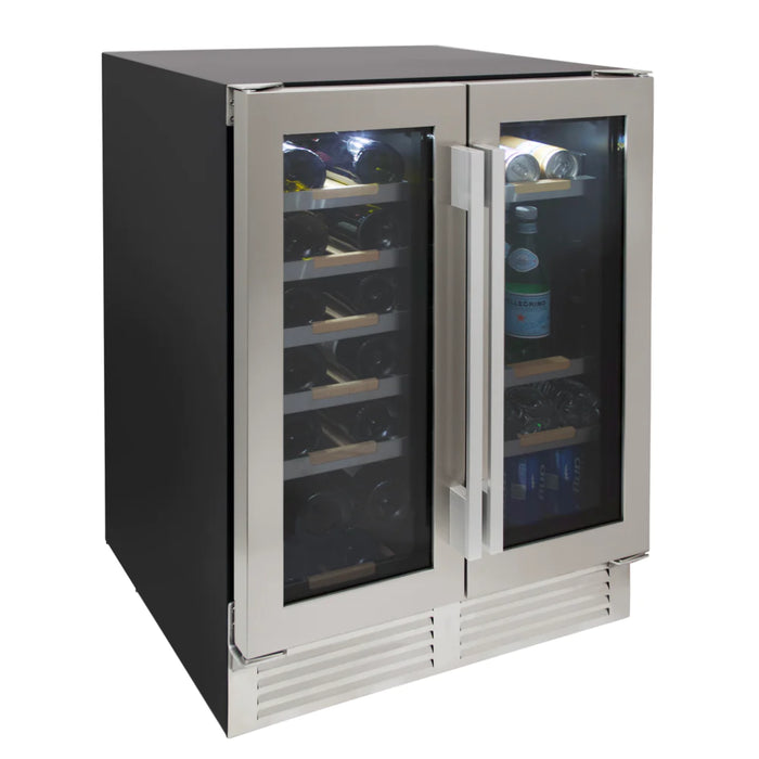 Avanti 24" ELITE Series Built-In and Freestanding Side by Side Dual Zone Wine and Beverage Cooler with 19 Bottle and 56 Can Capacity WBE1956Z3S