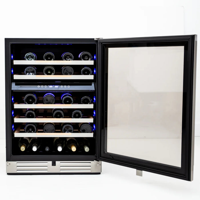 Avanti 24" ELITE Series Built-In and Freestanding Compact Dual Zone Wine Cooler with 46 Bottle Capacity WCDE46R3S