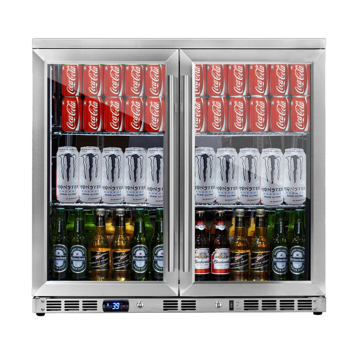 KingsBottle 35.4" Dual Zone Beverage Center with 169 Can Capacity KBU56M