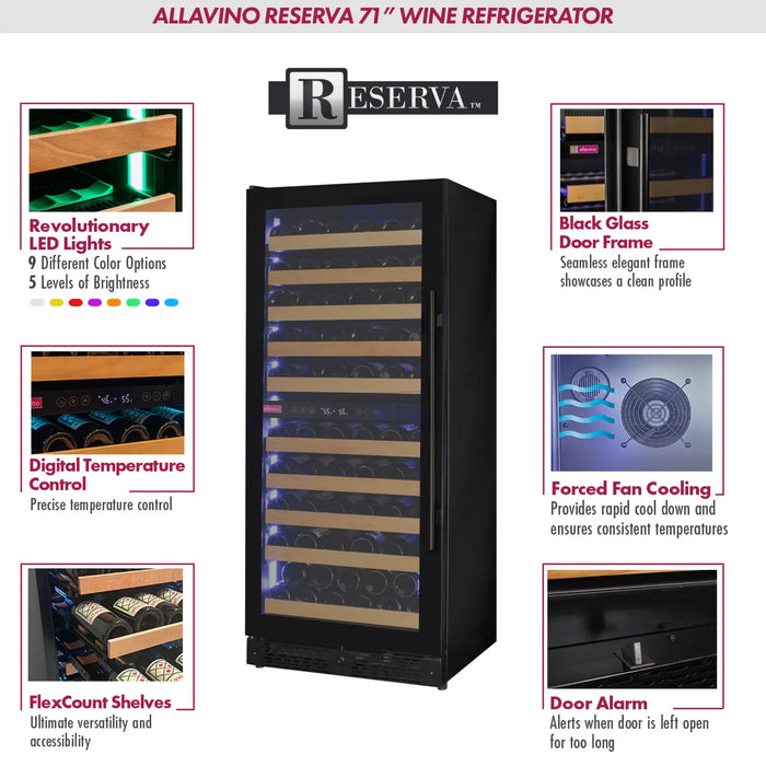 Allavino 23.5" Reserva Series Dual Zone Wine Cooler with 119 Bottle Capacity VSW11955D