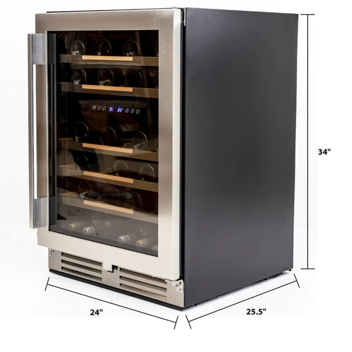 Avanti 24" ELITE Series Built-In and Freestanding Compact Dual Zone Wine Cooler with 46 Bottle Capacity WCDE46R3S