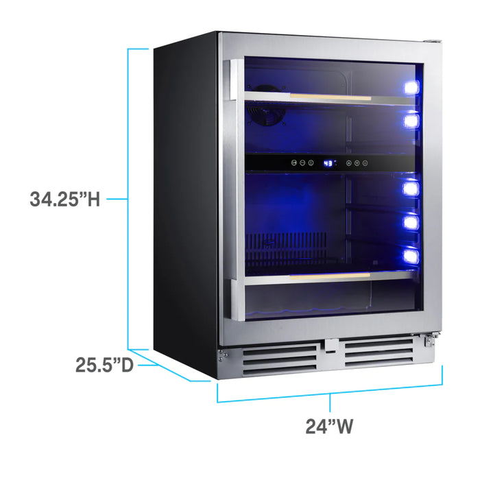 Avanti 24" ELITE Series Built-In and Freestanding Single Zone Beverage Center with 125 Can Capacity ARFSE55R3S