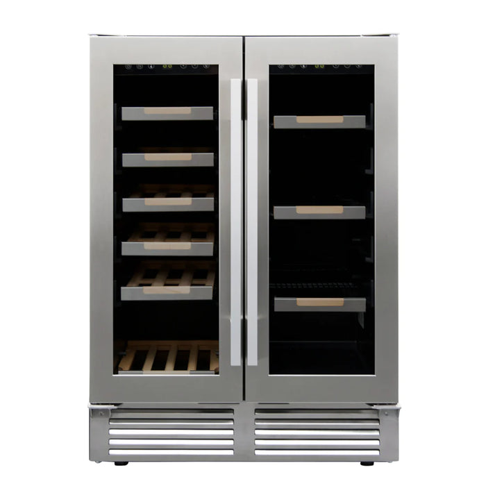 Avanti 24" ELITE Series Built-In and Freestanding Side by Side Dual Zone Wine and Beverage Cooler with 19 Bottle and 56 Can Capacity WBE1956Z3S