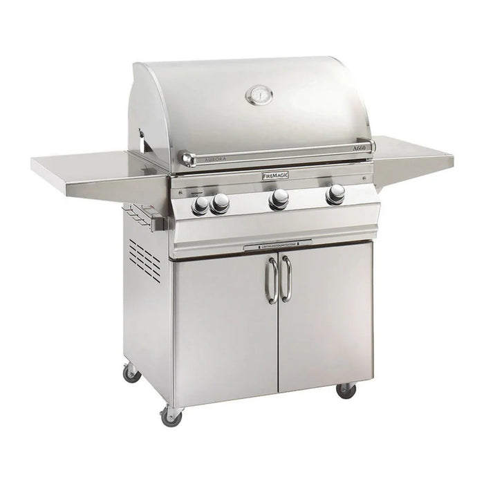 Fire Magic Aurora A660S 30" Freestanding Outdoor Grill with Rotisserie & Analog Thermometer - A660S-7EA-61