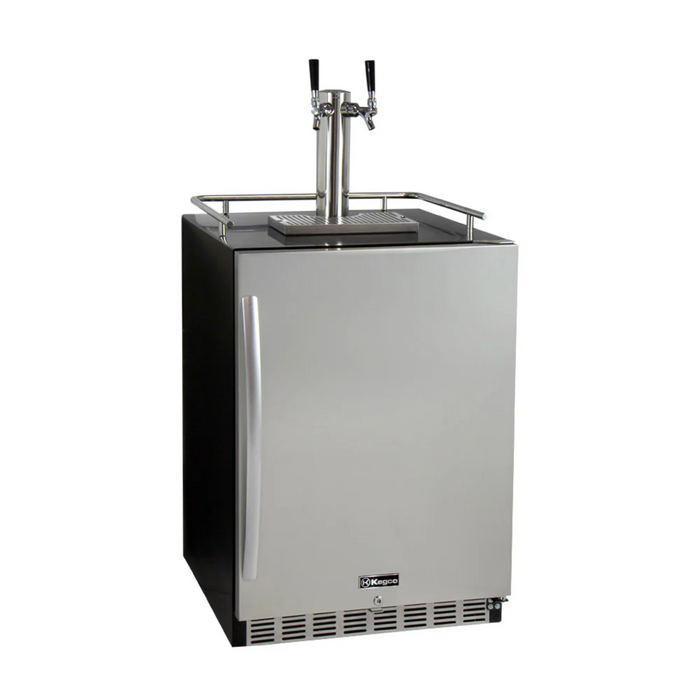 Kegco 24" Dual Faucet Freestanding or Built-in Indoor Kegerator - HK38BSU-2