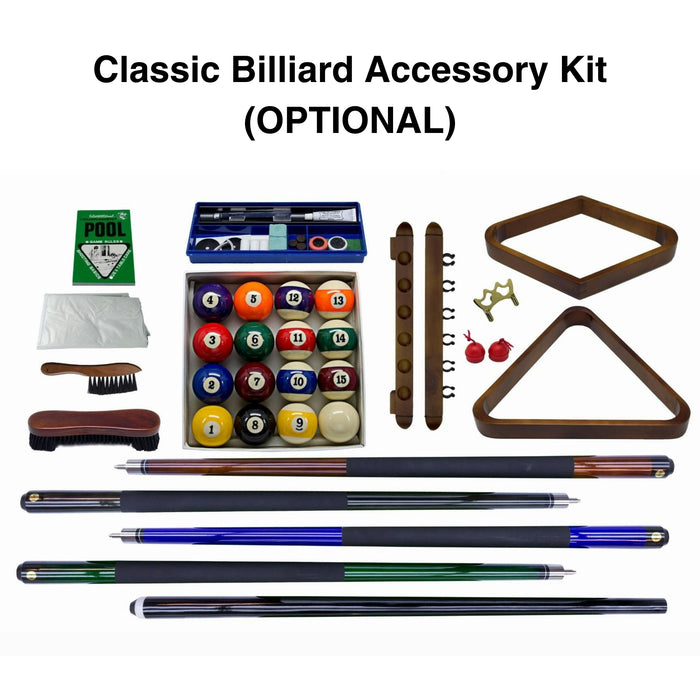 Plank & Hide Carrigan Wood Pool Table with Accessory Kit and White Glove Delivery