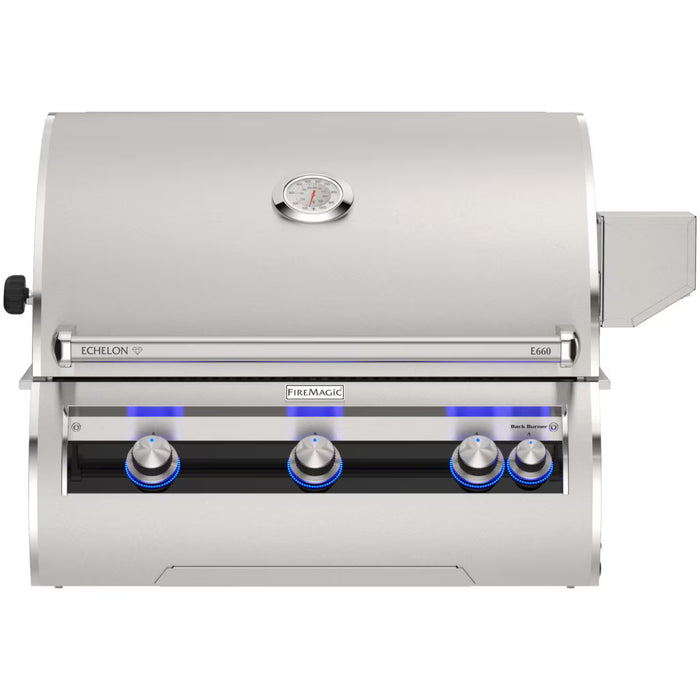 Fire Magic Echelon Diamond E660I 30" Built-In Outdoor Grill with Rotisserie & Analog Thermometer - E660I-9EA