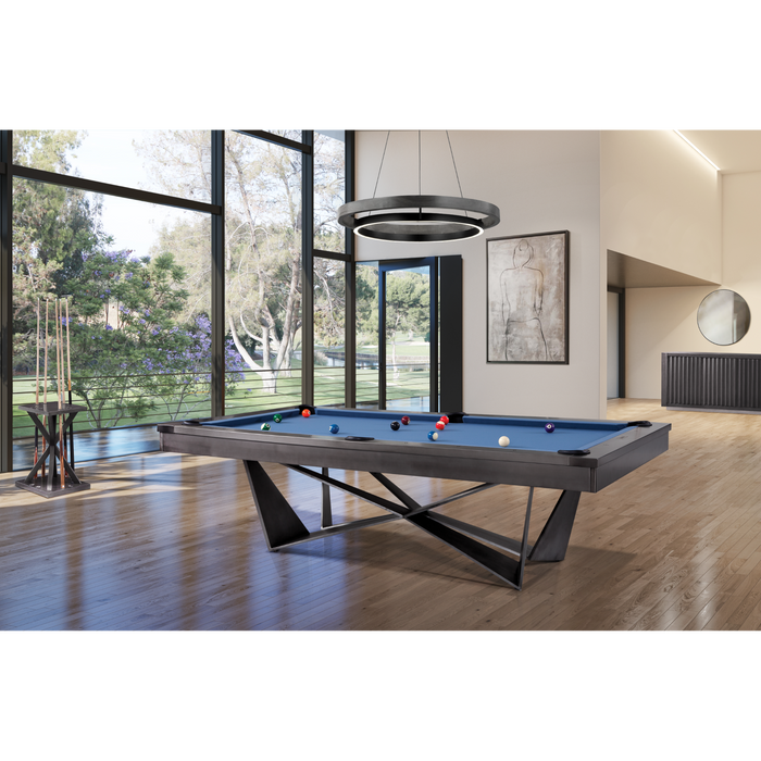 Plank & Hide Essex Steel Pool Table (Size 8') with Free Accessory Kit, Free Steel Cue Rack & Free White Glove Delivery