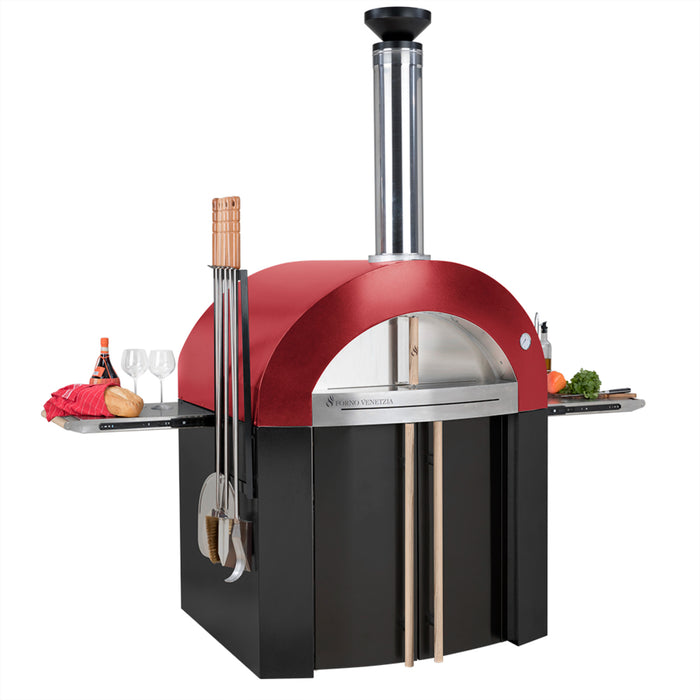 Forno Venetzia Bellagio 300 Freestanding Wood-Fired Pizza Oven with Cart and Cover (Residential) FVBEL300R