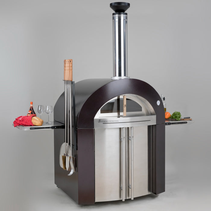 Forno Venetzia Bellagio 500 Freestanding Wood-Fired Pizza Oven with Cart and Cover (Residential) FVBEL500C