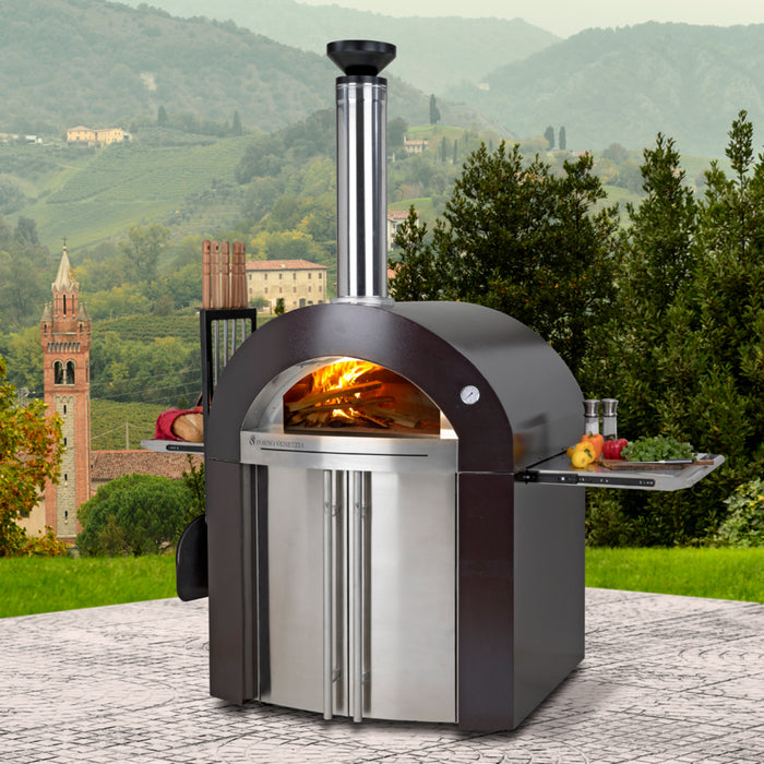 Forno Venetzia Bellagio 500 Freestanding Wood-Fired Pizza Oven with Cart and Cover (Residential) FVBEL500C