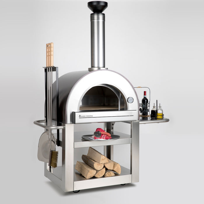 Forno Venetzia Pronto 500 Freestanding Wood-Fired Pizza Oven with Cart (Residential) FVP500C