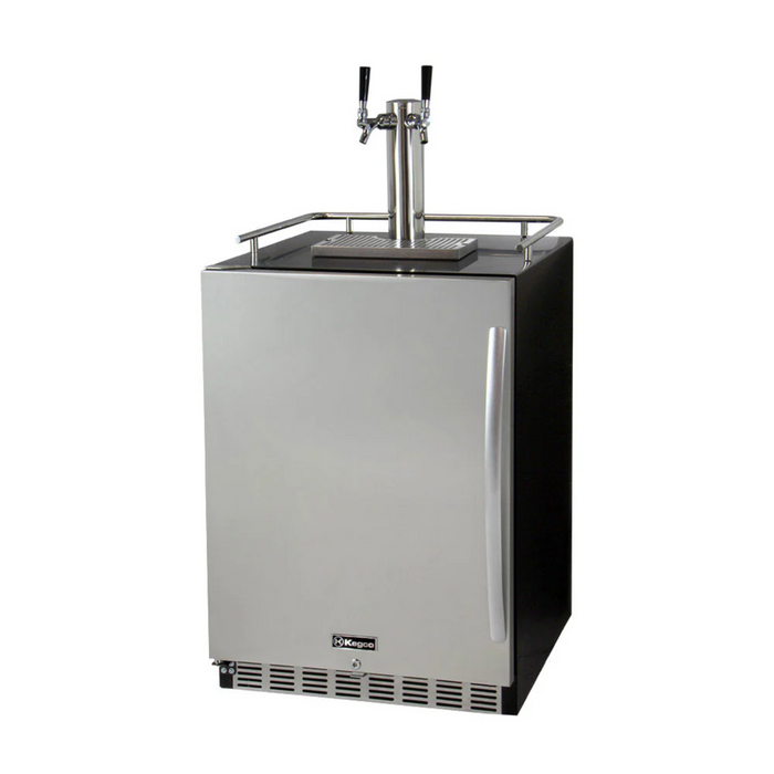 Kegco 24" Dual Faucet Freestanding or Built-in Indoor Kegerator - HK38BSU-2