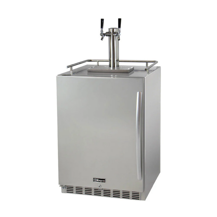 Kegco 24" Dual Faucet Freestanding or Built-in Outdoor Kegerator - HK38SSU-2