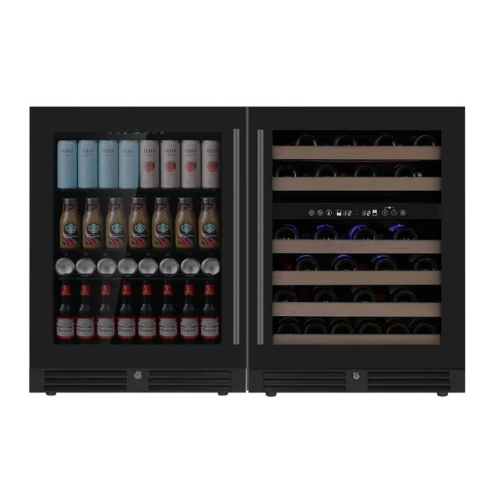 KingsBottle 23.5" Undercounter Dual Zone Wine & Beverage Center with 46 Bottle & 161 Can Capacity KBU145BW2