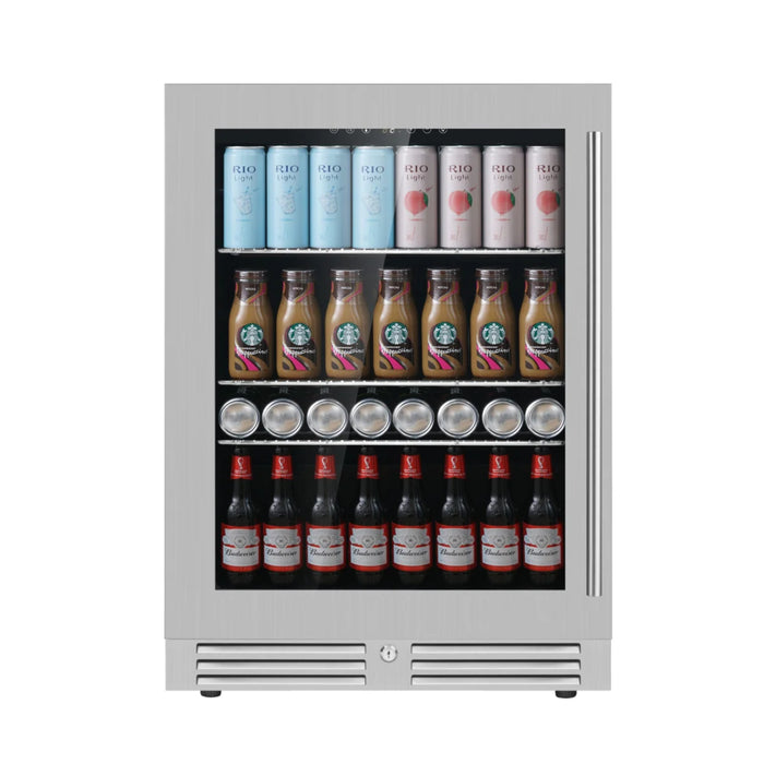 KingsBottle 23.5" Undercounter Single Zone Beverage Center with 161 Can Capacity KBU145BX