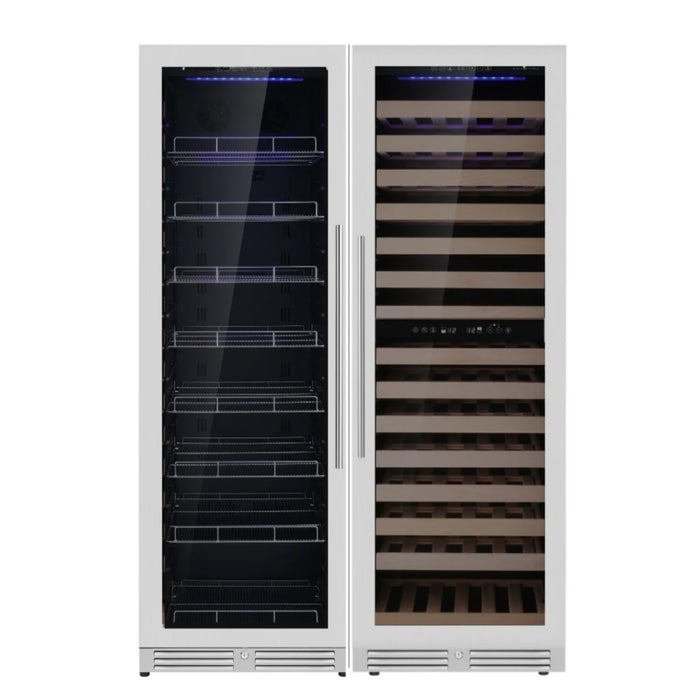 KingsBottle 23.5" Triple Zone Wine & Beverage Center with 159 Bottle & 630 Can Capacity KBU425BW3