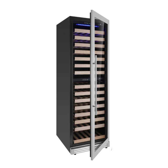 KingsBottle 23.5" Low-E Glass Door Dual Zone Wine Cooler with 159 Bottle Capacity KBU425DX