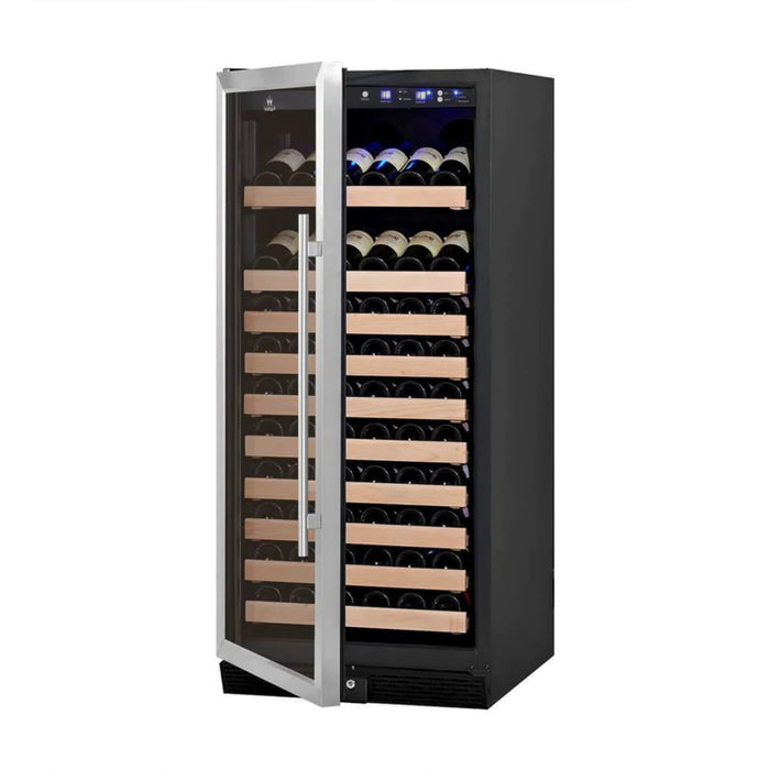 KingsBottle 23.5" Single Zone Wine Cooler with 100 Bottle Capacity KBU100WX-SS LHH