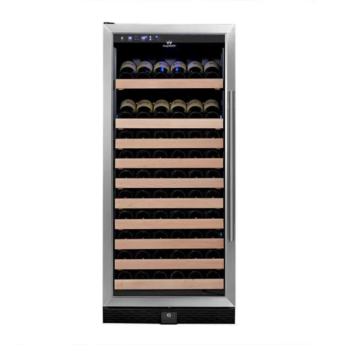 KingsBottle 23.5" Single Zone Wine Cooler with 100 Bottle Capacity KBU100WX-SS LHH