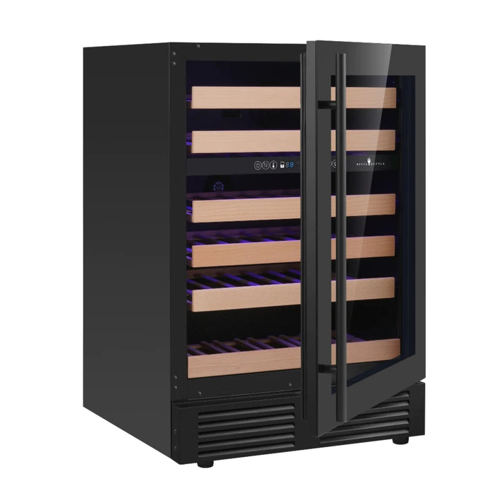 KingsBottle 23.5" Undercounter Dual Zone Wine Cooler with 46 Bottle Capacity KBU145DX