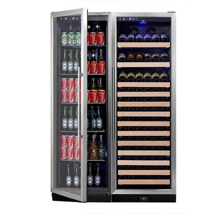 KingsBottle 23.5" Dual Zone Wine & Beverage Center with 166 Bottle & 625 Can Capacity KBU170BW2