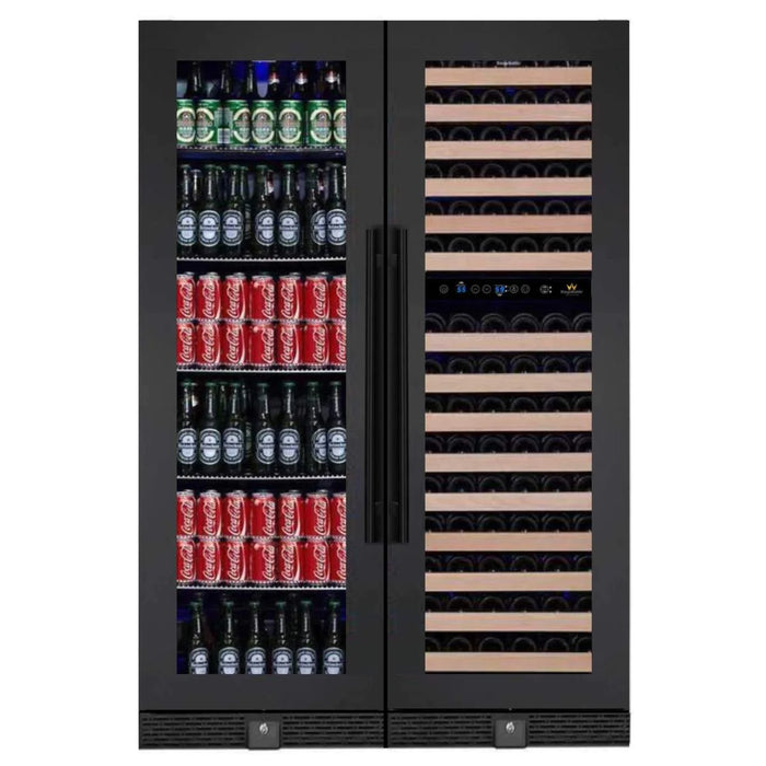 KingsBottle 23.5" Triple Zone Wine & Beverage Center with 164 Bottle & 450 Can Capacity KBU170BW3