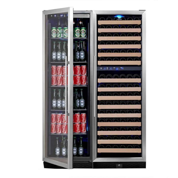 KingsBottle 23.5" Triple Zone Wine & Beverage Center with 164 Bottle & 450 Can Capacity KBU170BW3