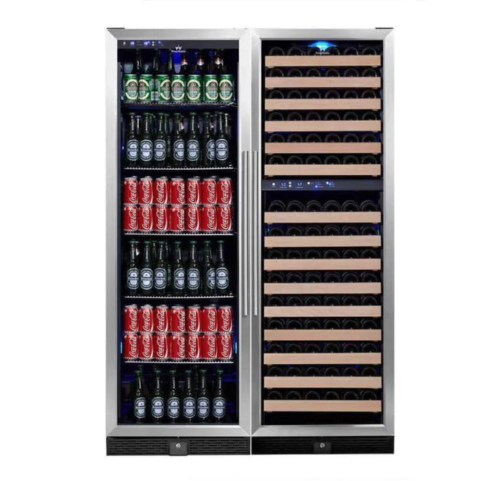 KingsBottle 23.5" Triple Zone Wine & Beverage Center with 164 Bottle & 450 Can Capacity KBU170BW3