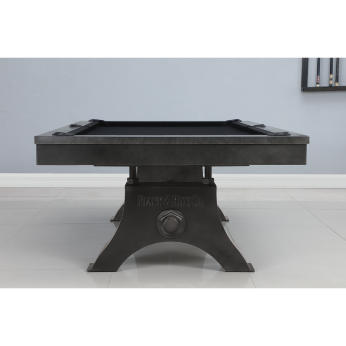 Plank & Hide Jaxx Steel Pool Table (Size 8') with Free Accessory Kit, Free Steel Cue Rack and Free White Glove Delivery