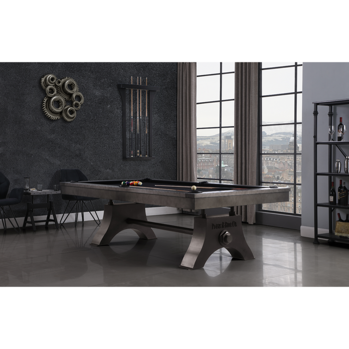 Plank & Hide Jaxx Steel Pool Table (Size 8') with Free Accessory Kit, Free Steel Cue Rack and Free White Glove Delivery