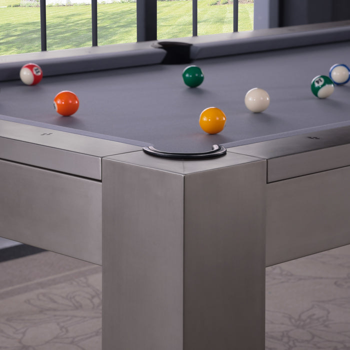 Plank & Hide Maxwell Steel Pool Table (Size 8') with Free Accessory Kit, Free Steel Cue Rack & Free White Glove Delivery