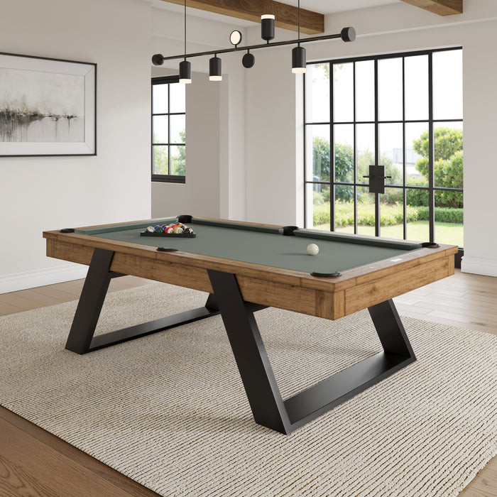 Plank & Hide Modesto Wood Pool Table (Size 8') 87004-SMK with Free Accessory Kit and Free White Glove Delivery & Installation