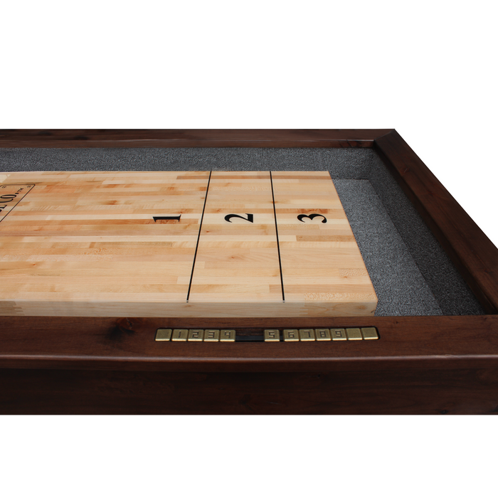 Plank & Hide Lucas Shuffleboard Table with Bowling Pin Set and White Glove Delivery