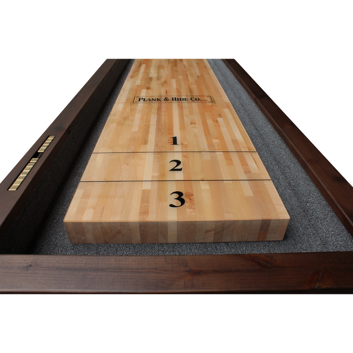 Plank & Hide Lucas Shuffleboard Table with Bowling Pin Set and White Glove Delivery