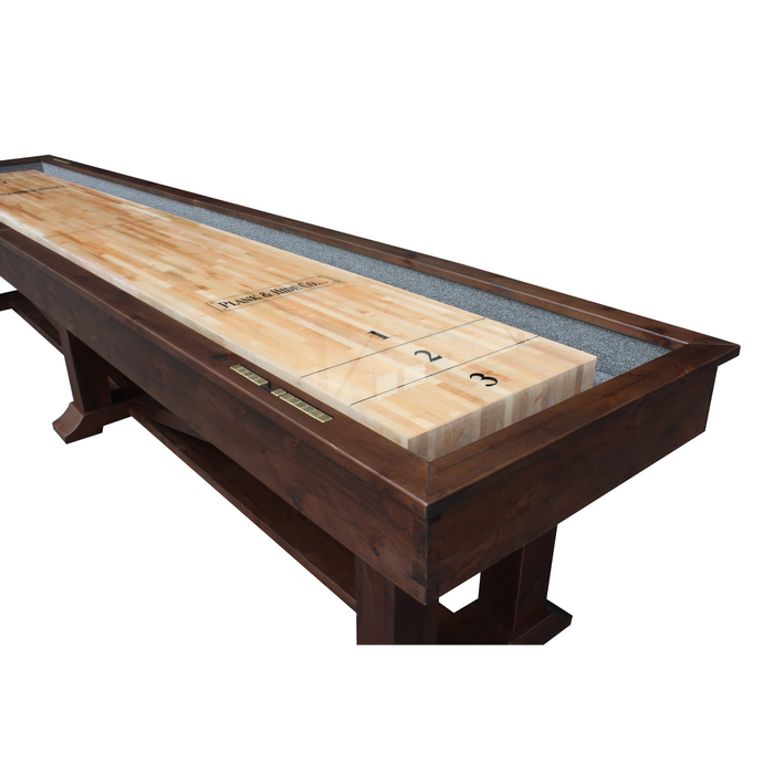 Plank & Hide Lucas Shuffleboard Table with Bowling Pin Set and White Glove Delivery